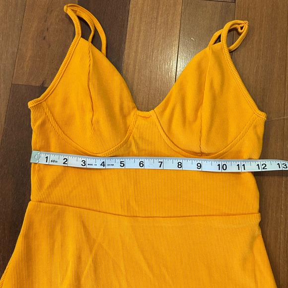 Wild Fable Knit Skater Dress Women's XS Spaghetti Strap Gold Ribbed Beachy NWT - Picture 2 of 5